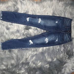 fashion nova dark jeans with rips